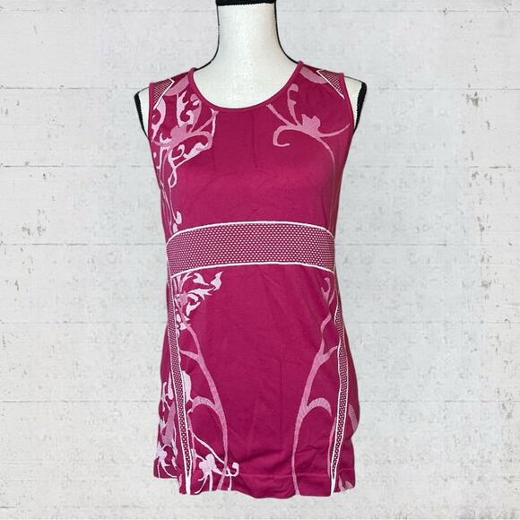 Athleta Yoga Twist Seamless Compression Tank Top Pink Size Large Style 735056 - Picture 2 of 9